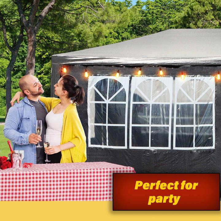 Actual product image Wiltec Pavilion 3x6m in grey with UV protection 50+ Garden pavilion Party tent Camping (600 cm, 300 cm)