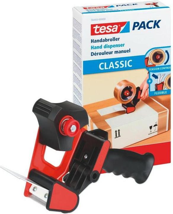 Produktbild tesa tesapack CLASSIC Handabroller für Paketbänder mit bis zu 50 mm Breite
