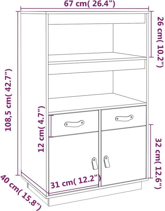 Immagine prodotto VidaXL Ramona (67 x 40 x 108,5 cm)