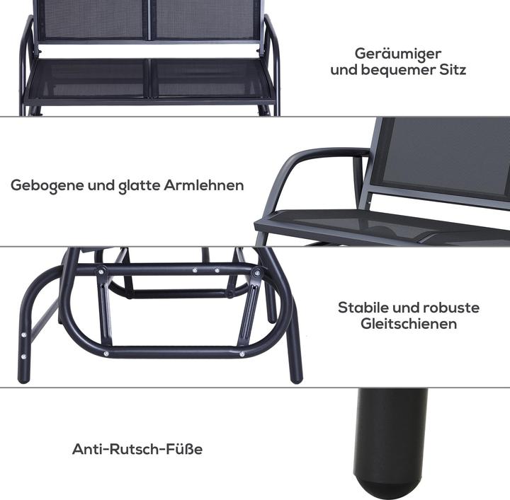 Image du produit Outsunny Banc à bascule pour 2 personnes
