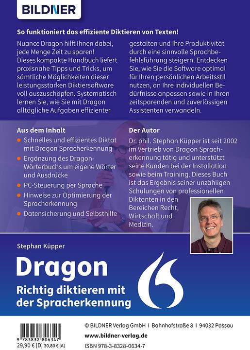 Produktbild Dragon - Richtig diktieren mit der Spracherkennung (Deutsch, Dr. Stephan Küpper, 2023)