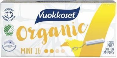 Actual product image Vuokkoset 100 % BIO, mini tampons, 16 pcs. (16 x, Mini)