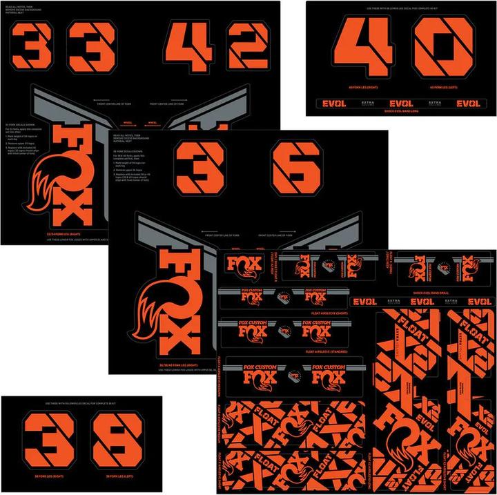 Fox Decal 21 Custom Fork & Shock factory orange