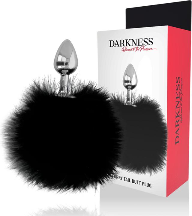 Produktbild Darkness Analplug aus Metall mit schwarzem Hasenschwanz