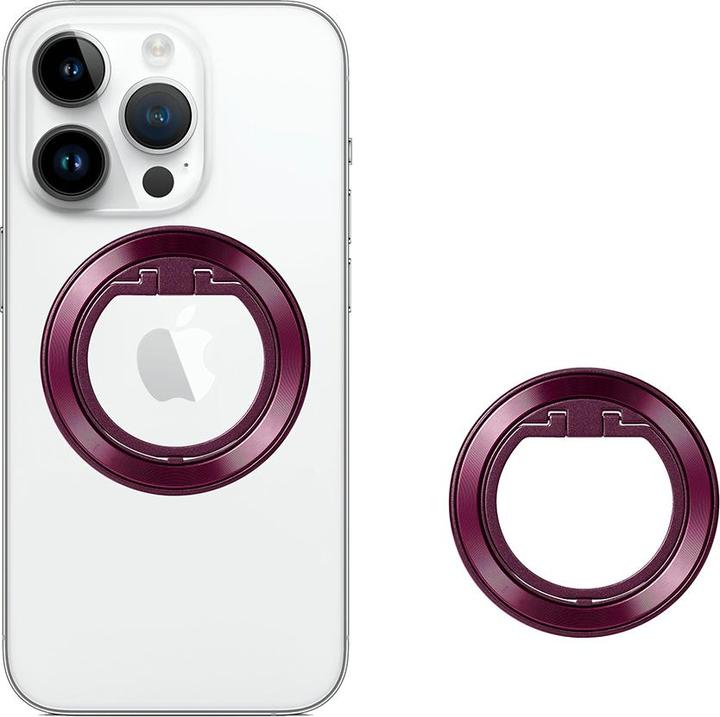 Image du produit Techsuit - MagSafe Phone Ring (MPR2) - Round Shape, Aluminium Alloy - Burgundy