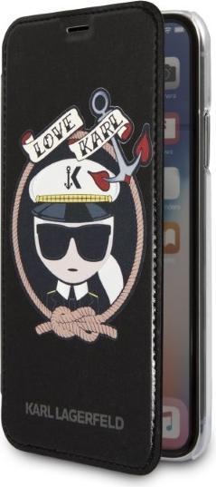 Image du produit Karl Lagerfeld KLFLBKPXKSB iPhone X/Xs czarny/black bookcase Signature Glitter (Apple iPhone XS, Apple iPhone X)