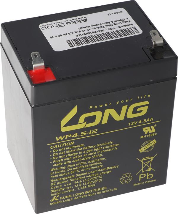 Actual product image Kung Long Akku WP4.5-12, 4,8mm Faston Kontakt (12 V, 4.50 Ah)