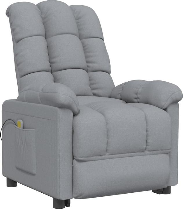 Actual product image VidaXL Massage armchair TV armchair Relax armchair Recliner armchair Light grey fabric
