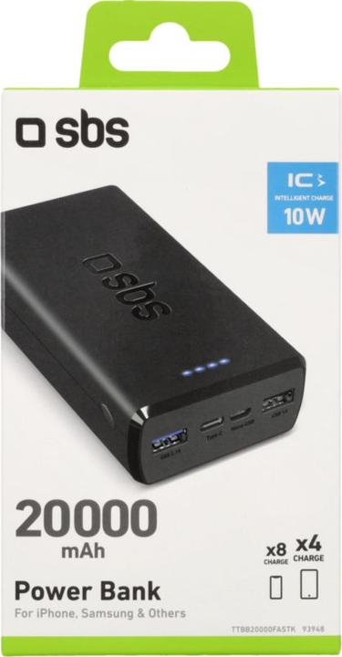 Produktbild SBS Fast Charge Powerbank (20000 mAh, 10 W, 74 Wh)