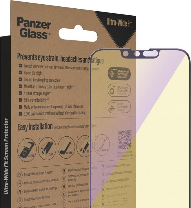 Immagine prodotto PanzerGlass Vestibilità ultra-ampia (1 Pezzo/i, Apple iPhone 14, Apple iPhone 13, Apple iPhone 13 Pro)