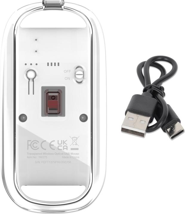 Actual product image Manhattan MH Transparent 4D mouse, White (Wireless)