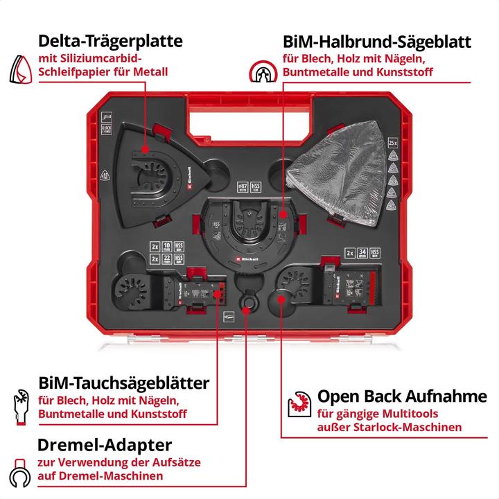 Actual product image Einhell Multitool-Set, 708135, XL-PLUS-Case, 35-teilig