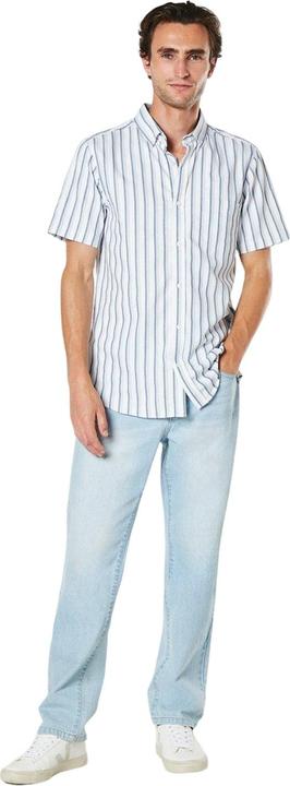 Actual product image Universal Textiles Mens Twin Stripe Oxford Short-Sleeved Shirt (S)