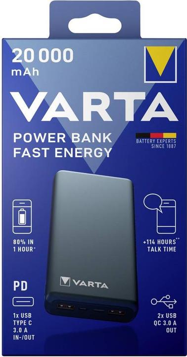 Image du produit Varta Fast Energy (20000 mAh, 18 W, 74 Wh)
