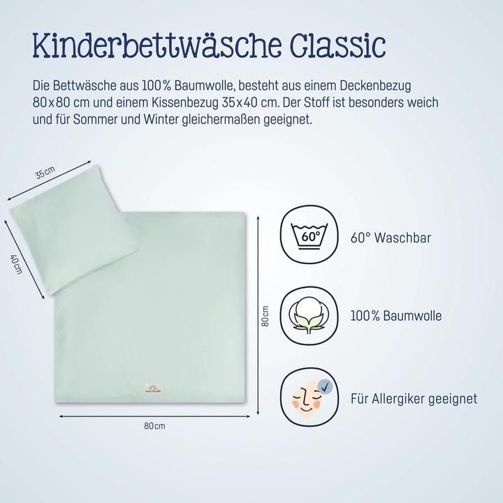 Actual product image Julius Zöllner Bed linen, plain aqua mint