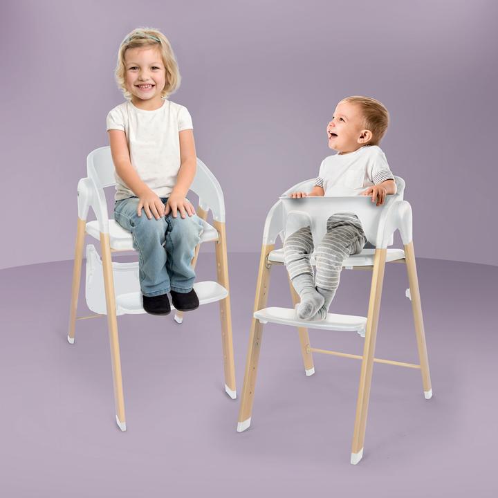Produktbild BabyGo Hochstuhl Levels white wood optic (Hochstuhl)
