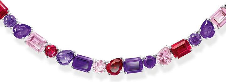 Actual product image Thomas Sabo Choker necklace with colourful stones in three cuts silver (925 silver, 34 - 42 cm)