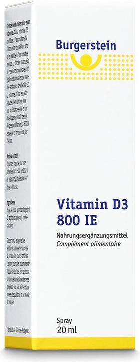Energie-Label Burgerstein Vitamin D3 800 IE (1 Stück, Flüssigkeit, 40 g)