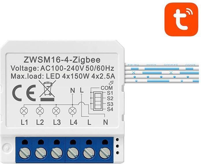 Actual product image Avatto Smart Switch Module ZigBee ZWSM16-W4 TUYA (Heating actuator)