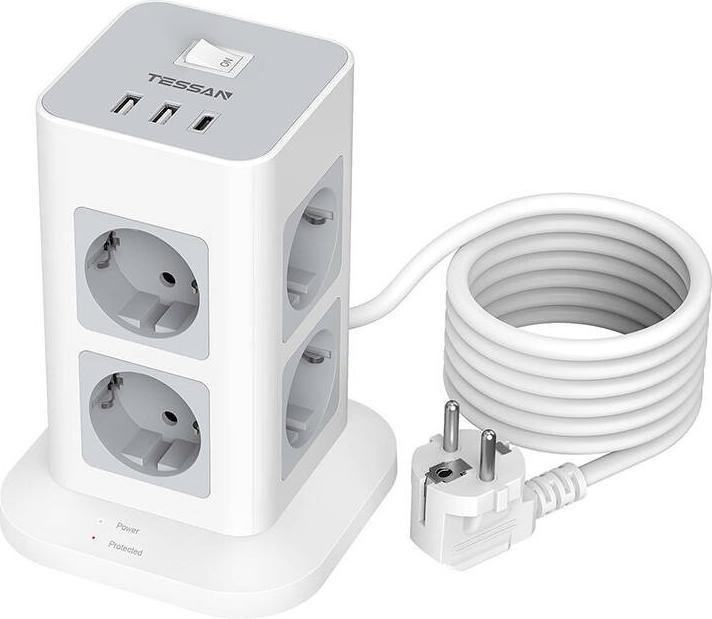 Produktbild Tessan Power strip TPS03-DE-C (6 x, USB-A, USB-C, 2 m)