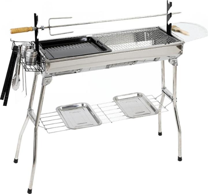 Produktbild JTI Tragbarer Grill mit Zubehör - Edelstahl (60 cm)
