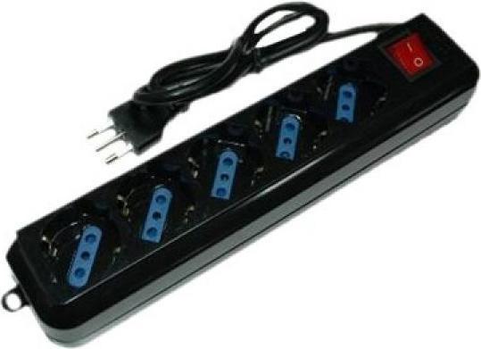 Immagine prodotto Presa Multipla 5 Schuko Con Interruttore Cavo 1,5mt Nera (1.50 m)