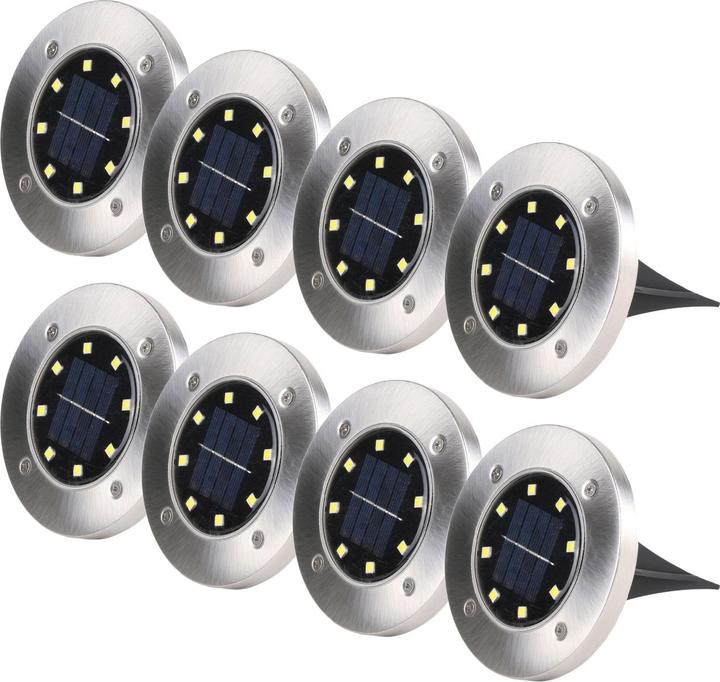 Produktbild Benson Garden LED Garten Bodenleuchte, Solar, IP44, 8er Set (IP44)