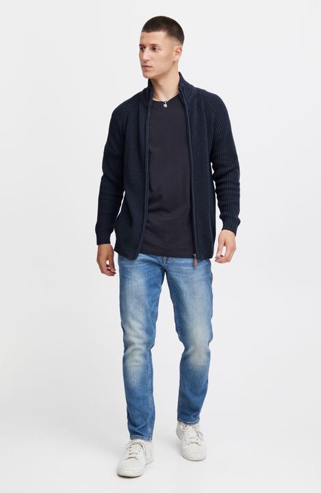 Actual product image Solid Xenos Men's Cardigan Chunky Knit Jacket With Funnel Neck Made Of 100% Cotton (XL)