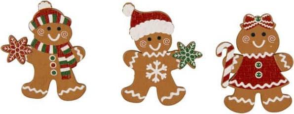 Actual product image MICA Living Decorative gingerbread figures - brown/white/red - approx. 4.5 cm - 24 pieces (24 -part)