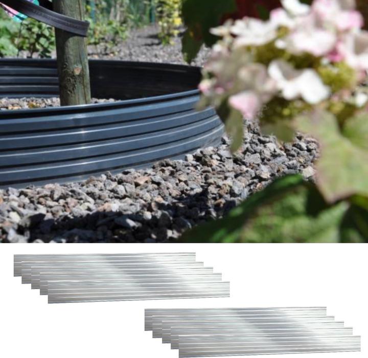 Actual product image Green Split Set of 10 Green Universe lawn edging 14cm x 100cm (10m) (100 cm)