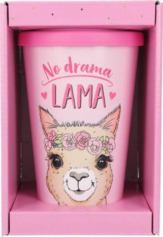 Actual product image Depesche Coffee Mug To-Go No Drama Lama pink 0.35 l (350 ml, 1 x)
