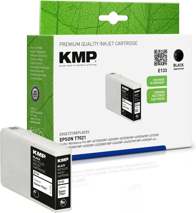 Produktbild KMP E133 Tintenpatrone kompatibel mit Epson T7021 (BK)