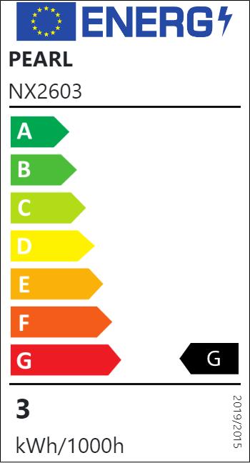 Energy Label Pearl LED spot made of high tech plastic (E27, 3 W, 200 lm, 1 x, A)