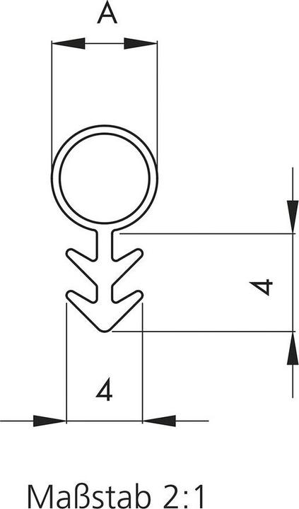 Produktbild Elton Ellen Türanschlagdichtung 104 f. 3mm Nut Silikon weiss, Durchm. 6mm, L 25mtr