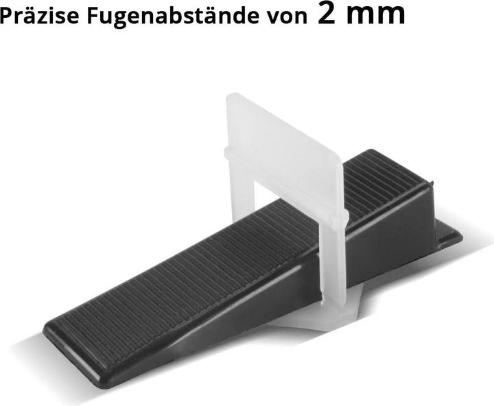 Produktbild Stahlwerk Fliesen-Nivellier-Set 200 Zuglaschen für 2mm Fugenbreite Verlegesystem