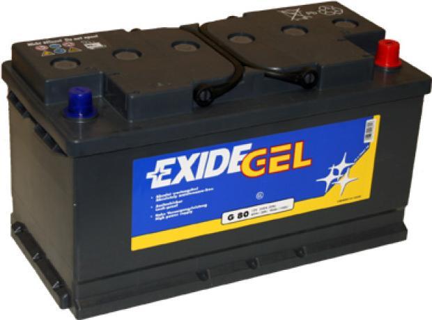 Exide Equipment Gel ES 900 (G80) lead battery with A-pole 12V, 80000mAh (12 V, 80 Ah)