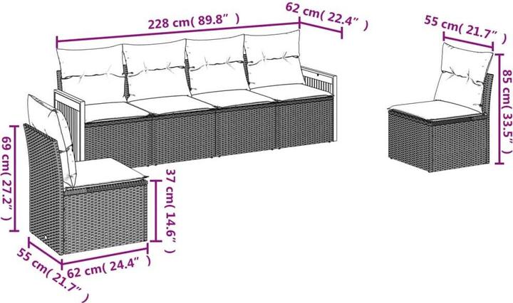 Actual product image VidaXL 10-piece garden lounge set with cushions