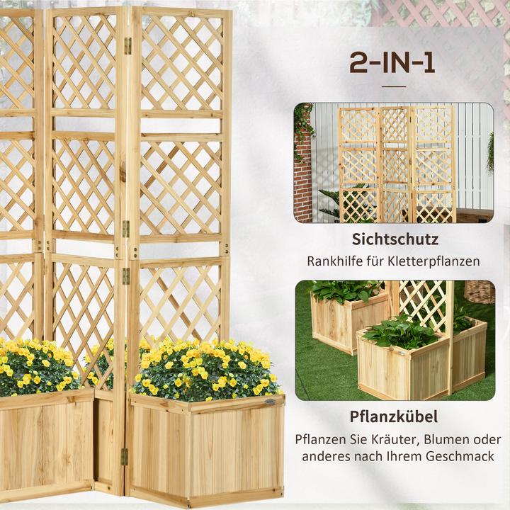 Produktbild Outsunny Paravent mit Blumenkasten