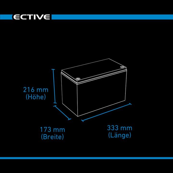 Produktbild Ective Deep Cycle AGM Versorgungsbatterie 12V 115Ah m Display Batterie Wohnmobil (12 V, 115 Ah)