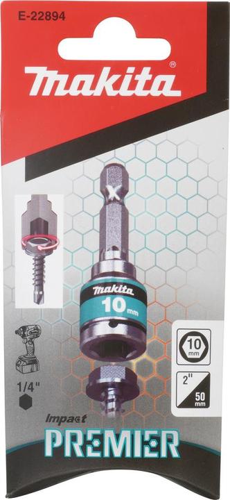 Produktbild Makita 1/4-Zoll-Schlagstecknuss aus Edelstahl für 10-mm-Impact-Premier-Schrauben (10 mm)