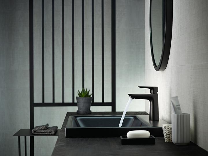 Produktbild hansgrohe TALIS E 110 Waschtisch Armatur, mit Ablaufgarnitur, mattschwarz