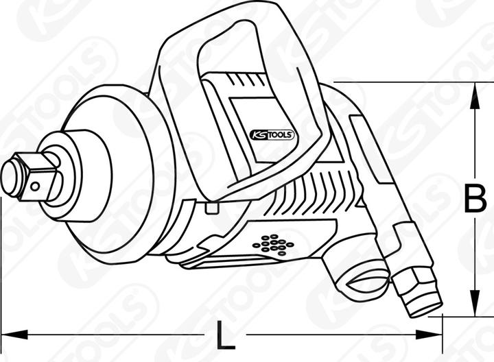 Immagine prodotto KS Tools Avvitatore ad aria compressa ad alte prestazioni 1" superMONSTER, 3405 Nm, lunghezza 350 mm (Aria compressa)