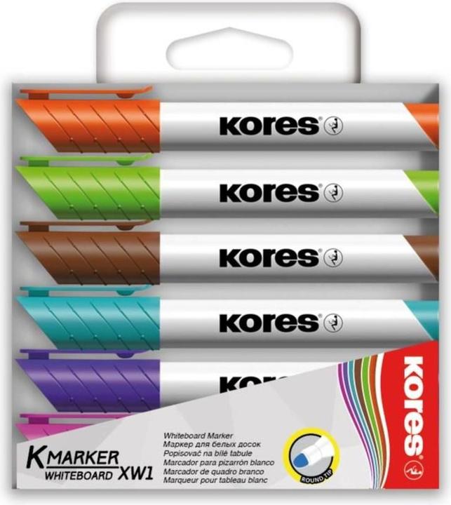Kores K-Marker Whiteboard (Pink, Violet, Turquoise, Brown, Light green, Orange, 3 mm, 6 x)