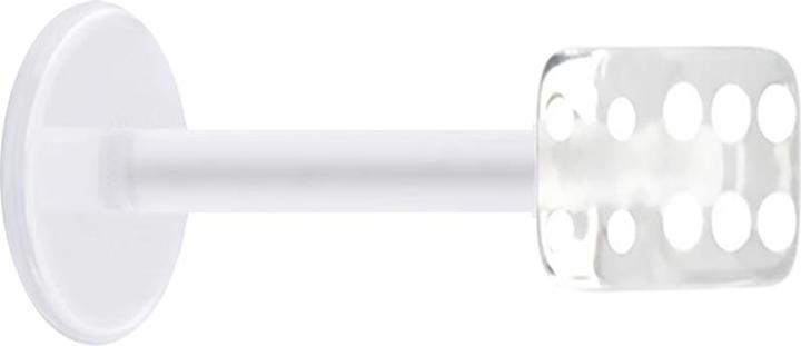 Produktbild Star Piercing Micro Labret transparent mit Würfel transparent (Bioflex, ohne Messing, Acryl)
