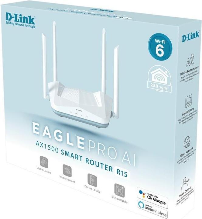 Produktbild D-Link Router R15 Smart AX1500 1xWAN 3xLAN