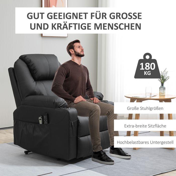 Immagine prodotto Swisshandel24 Poltrona elettrica, poltrona massaggiante, con funzione reclinabile, con telecomando, tasche