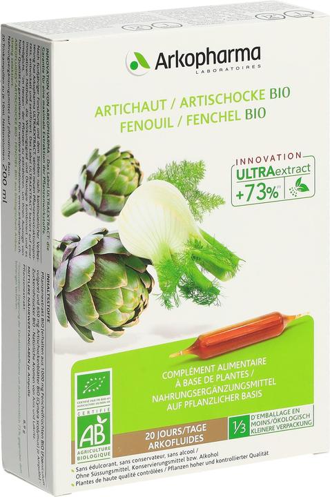 Immagine prodotto Arkopharma Arkofluide Bio Artischocke-Fenchel (40 Pezzo/i, Fiala, 371 g)