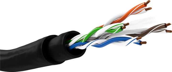 Image du produit Goobay CAT 6 Outdoor Set de câbles réseau, U/UTP, noir, 100 m (U/UTP, CAT6, 100 m)