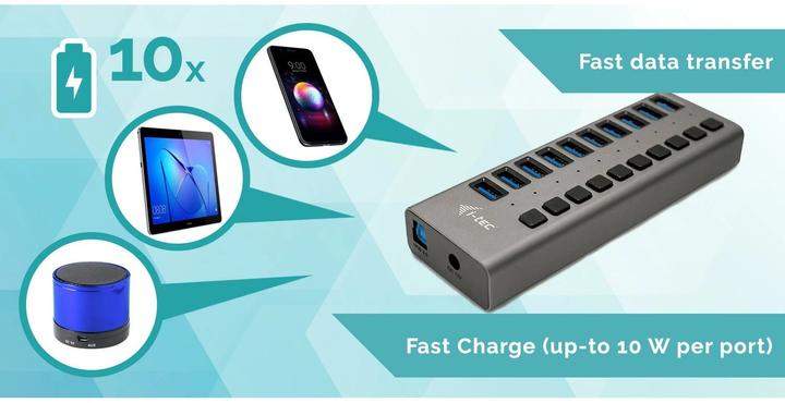 Produktbild i-tec U3CHARGEHUB10 (USB-B, 10 Ports)