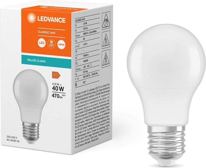 Actual product image Ledvance LED lamp (E27, 4.90 W, 470 lm, 1 x, F)